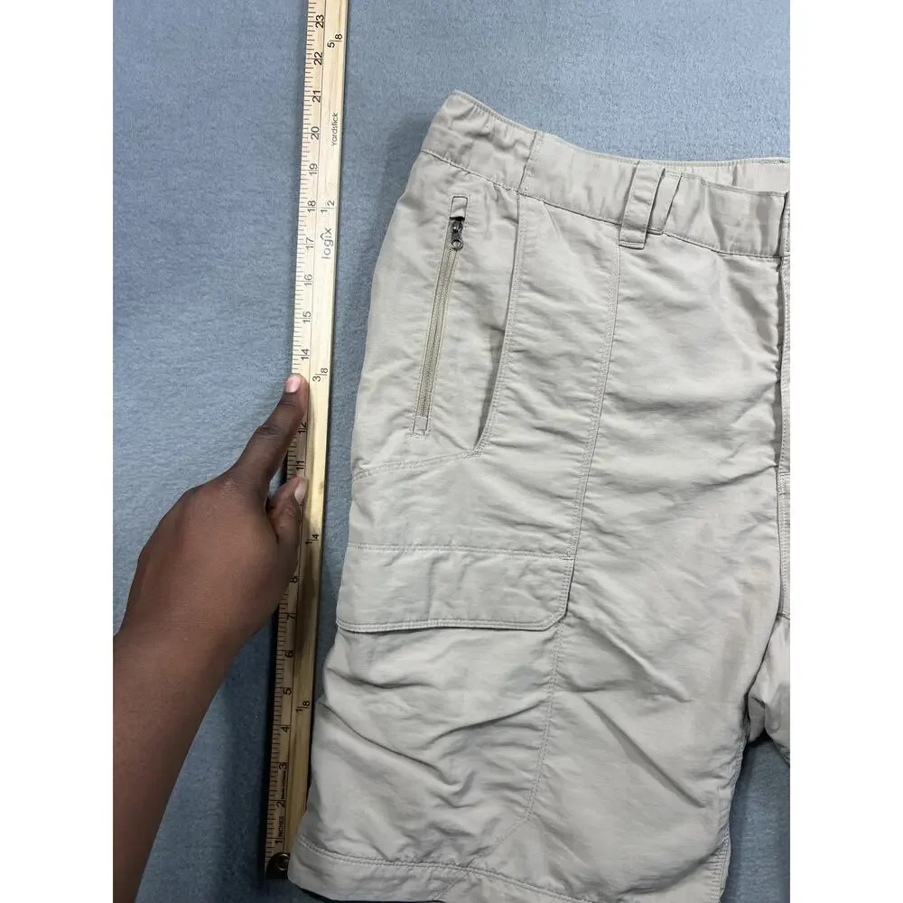 North Face Cargo Shorts for Men - Light Beige, Size L, Outdoor Nylon Wear